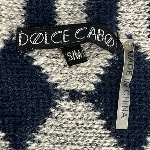 Dolce Cabo Southwest Geometric Open Front Sweater Size S/M Ranch Boho Fringe - Picture 14 of 16